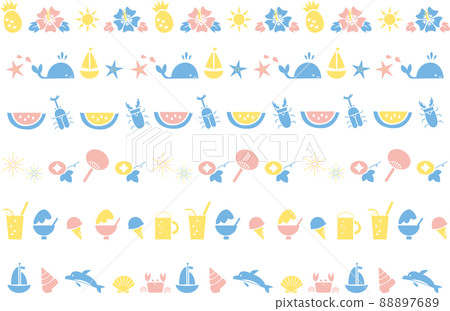 夏季插畫裝飾線集 夏季插畫裝飾線集 88897689