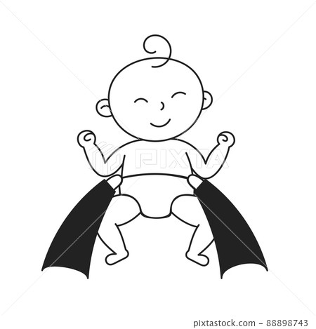 Diapers changing. Hand Drawn Kid and Family doodle icon Diapers changing. Hand Drawn Kid and Family doodle icon 88898743