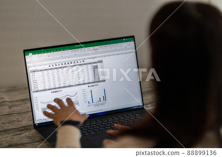 General affairs accounting office work sales office general office work staff spreadsheet graph 88899136