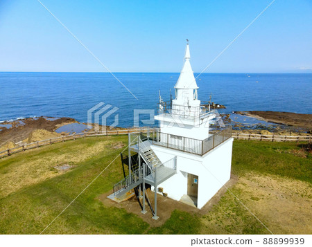 北海道江差町龜目島龜目島燈塔鳥瞰圖 北海道江差町龜目島龜目島燈塔鳥瞰圖 88899939