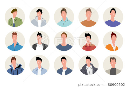 Vector illustration material: person icon set, male Vector illustration material: person icon set, male 88900602