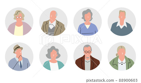Vector illustration material: person icon set, senior Vector illustration material: person icon set, senior 88900603