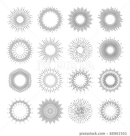 Starburst, sunburst and star burst light of sun rays lines, vector rector radial shine. Starbursts and sunbursts circles with sunbeam light or linear sunshine beams of sparkling sunlight bursts Starburst, sunburst and star burst light of sun rays lines, vector rector radial shine. Starbursts and sunbursts circles with sunbeam light or linear sunshine beams of sparkling sunlight bursts 88901501
