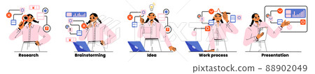 Project development business woman vector concept 88902049