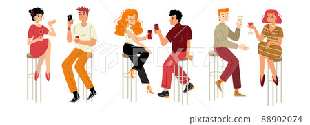 People drinking wine, dating, celebrate party 88902074