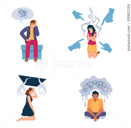 Psychology problems, mental disorder and stress and pressure Psychology problems, mental disorder and stress and pressure 88902169