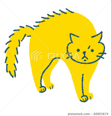 Illustration of a cat with bristling hair 88903674