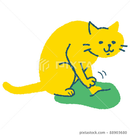 一隻貓的前腿蓬鬆的插圖 88903680