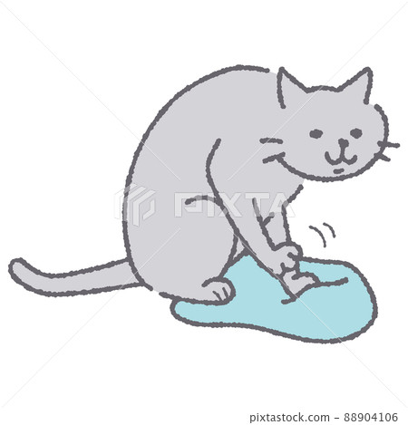 一隻貓的前腿蓬鬆的插圖 88904106