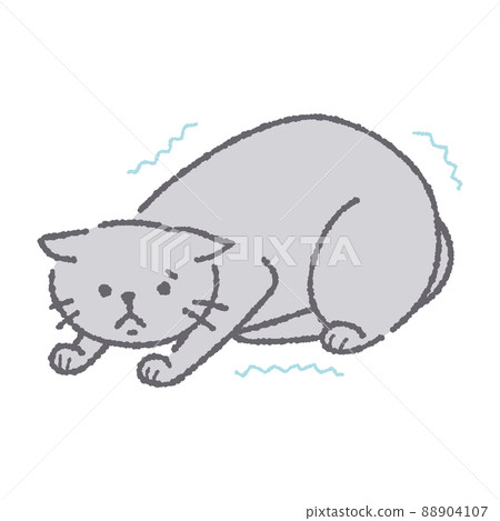 一隻顫抖的貓的插圖 88904107
