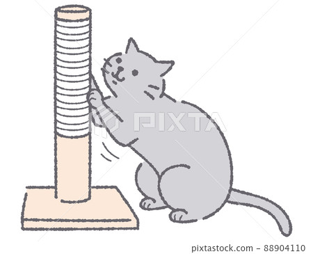 Illustration of a cat with claws 88904110