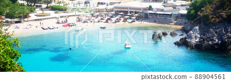 Paleokastritsa beach on Korfu, Greece 88904561