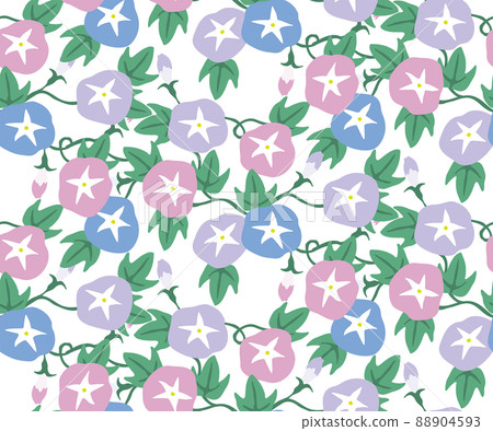 Morning glory seamless pattern - Stock Illustration [88904593] - PIXTA
