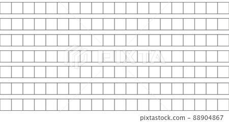 Squared manuscript seamless pattern. Blank paper template for school notebook. Paper manuscript page. Notebook for writing hieroglyphs. Editable stroke. Vector illustration on white background 88904867