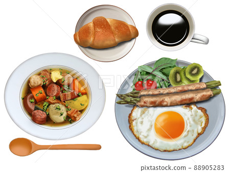 早餐套餐、煎蛋和蘆筍培根 早餐套餐、煎蛋和蘆筍培根 88905283