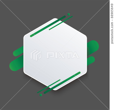 green hexagon background template vector - Stock Illustration [88905649 ...