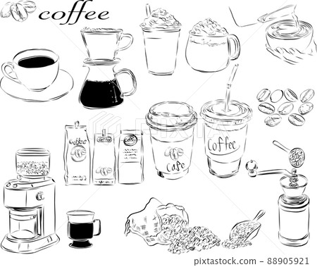 咖啡具線描 88905921