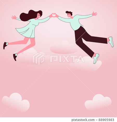 Man and Woman holding hands represent love care during Valentine. Hands forming heart displays romantic passionate couple smiling enjoying their lovely dreams. Man and Woman holding hands represent love care during Valentine. Hands forming heart displays romantic passionate couple smiling enjoying their lovely dreams. 88905983