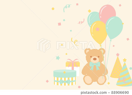 泰迪熊和派對圖標背景說明 88906690