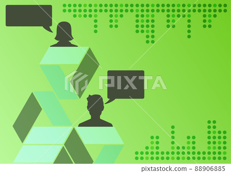 Triangle symbol representing successful online communication colleagues achieving teamwork. Chart displaying network connection partnership accomplishing newest project goals. 88906885