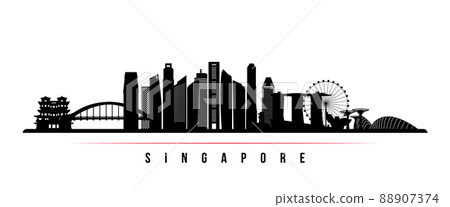Singapore skyline horizontal banner.  Singapore skyline horizontal banner.  88907374