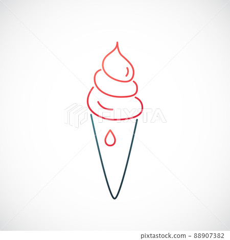 Ice Cream line icon isolated on white background. - Stock Illustration ...