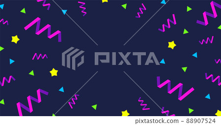 Neon color confetti and ribbon material / 1200: 628 88907524