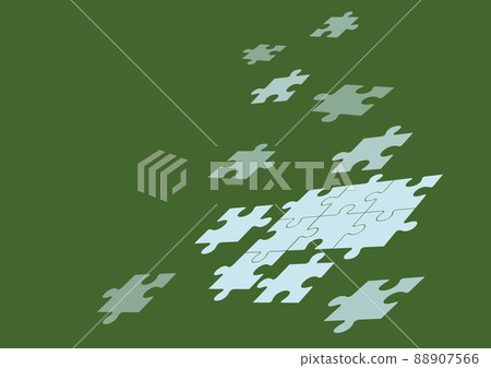 Jigsaw puzzle pieces hovering above blank space merging together symbolizing realization of new ideas displaying successfully accomplishing project goals. Jigsaw puzzle pieces hovering above blank space merging together symbolizing realization of new ideas displaying successfully accomplishing project goals. 88907566