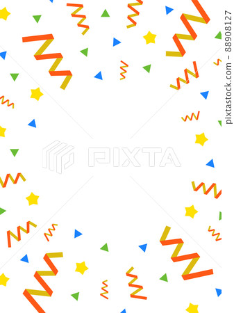 Transparent confetti and ribbon material / A version vertical 88908127