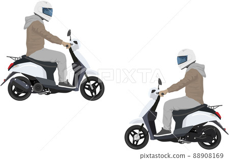A person riding a scooter A person riding a scooter 88908169