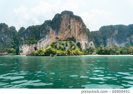 Travel, sea and rocky mountains in Thailand 88909491
