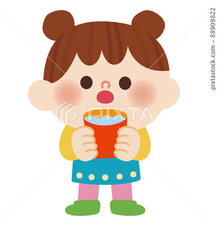 Illustration of a child preparing to gargle - Stock Illustration ...