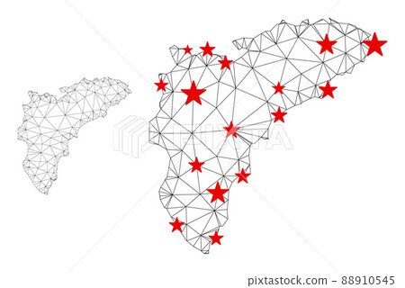 Polygonal Network Mesh Vector Alicante Province Map with Stars Polygonal Network Mesh Vector Alicante Province Map with Stars 88910545