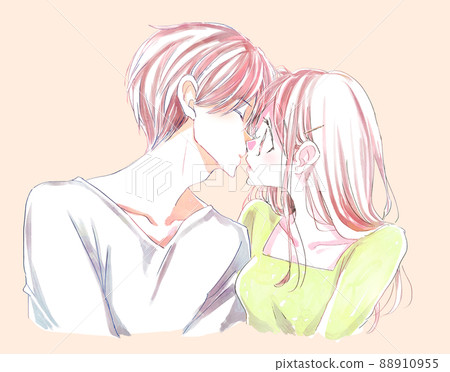 試圖接吻的男人和女人 88910955