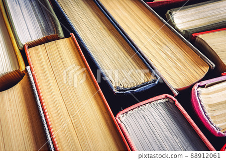 Books stacked. Stack of books background. many books piles. 88912061