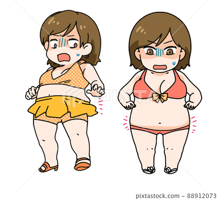 胖胖穿泳衣不好看的女生 88912073