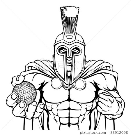 Spartan Trojan Golf Sports Mascot 88912098
