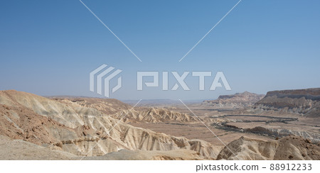 Scenic view on Ein Avdat National Park. The park and canyon located in desert of the Negev 88912233