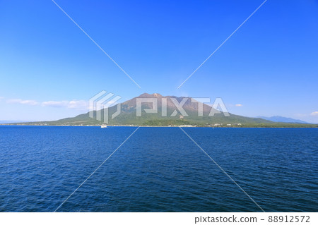 [鹿兒島縣]從櫻島渡輪看到的櫻島 88912572