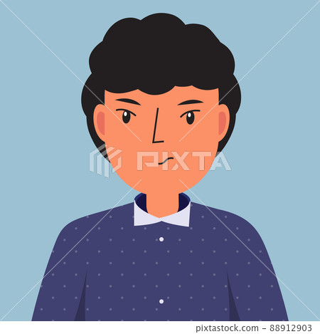 Angry man. male with displeased face. irritated human face. Vector illustration for people emotions Angry man. male with displeased face. irritated human face. Vector illustration for people emotions 88912903