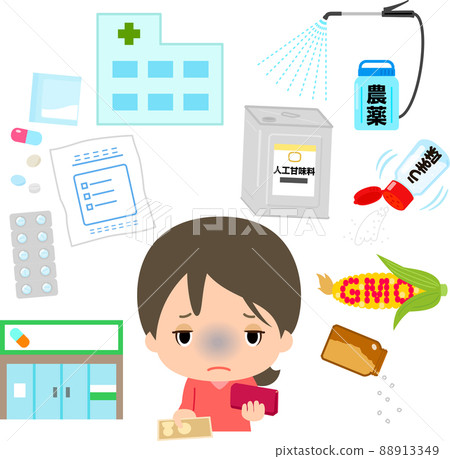 支付農藥和添加劑以及醫療費用的婦女 支付農藥和添加劑以及醫療費用的婦女 88913349