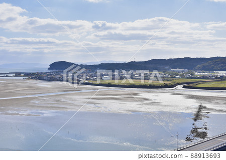 大分縣杵築市杵築城的景色(東側) 大分縣杵築市杵築城的景色(東側) 88913693
