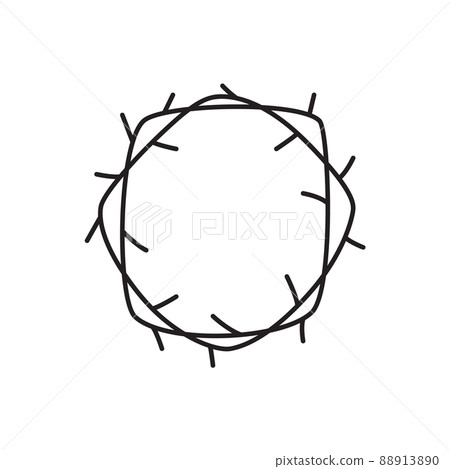 Monoline vector Crown of thorns icon. Simple illustration of Christian glyph Symbol, logo illustration graphics Monoline vector Crown of thorns icon. Simple illustration of Christian glyph Symbol, logo illustration graphics 88913890