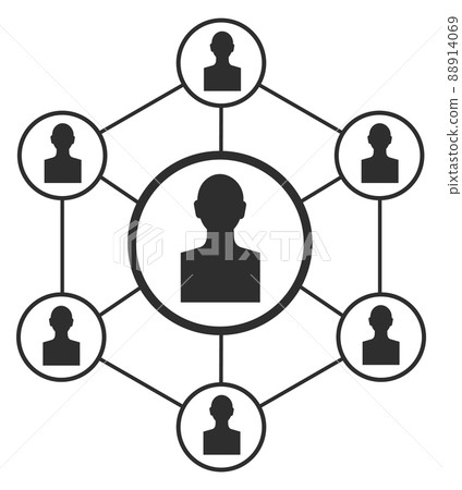 Teamwork icon. Social networking. Human connection symbol Teamwork icon. Social networking. Human connection symbol 88914069