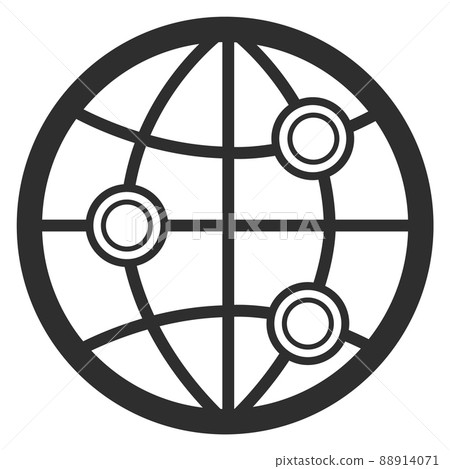 Globe icon. Worldwide business connection black symbol Globe icon. Worldwide business connection black symbol 88914071