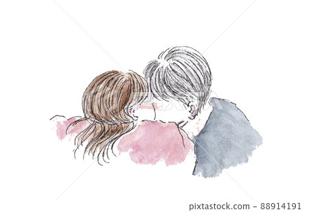 Kissing lover - Stock Illustration [88914191] - PIXTA