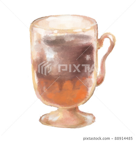 Coffee orange mixed refreshing drink in glass cup watercolor painting illustration Coffee orange mixed refreshing drink in glass cup watercolor painting illustration 88914485