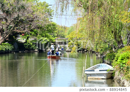 Fukuoka Prefecture Suigo Yanagawa River Boat - Stock Photo