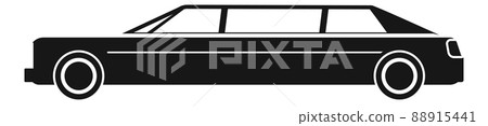 Black limo icon. Luxury car. Party transport Black limo icon. Luxury car. Party transport 88915441