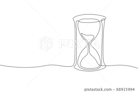 Hourglass continuous line time of life concept. Deadline present future past hours gone. Time stream flow value. Creative opportunity ideas schedule vector illustration 88915994